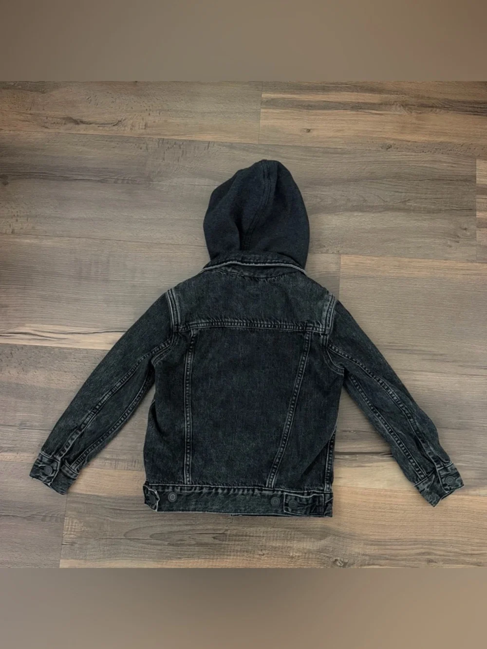 GAP Kids Black Hooded Jean Jacket